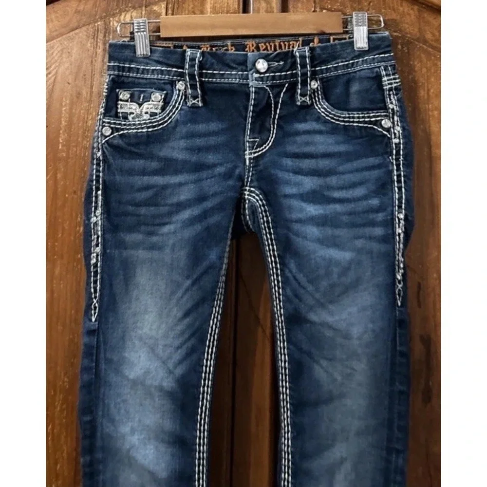 Rock Revival Sherry Straight‎ Jeans Size 24 Y2K Low Rise Stretch EC